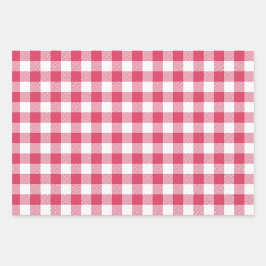 Red Gingham Kariert Birthday Party Geschenkpapier Set (Vorderseite)