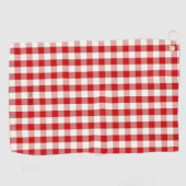 Red Gingham Kariert Golfhandtuch (Horizontal)