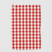 Red Gingham Kariert Golfhandtuch (Vorderseite)