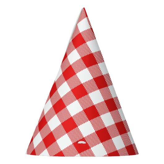 Red Gingham Kariert Pattern Partyhütchen (Links)