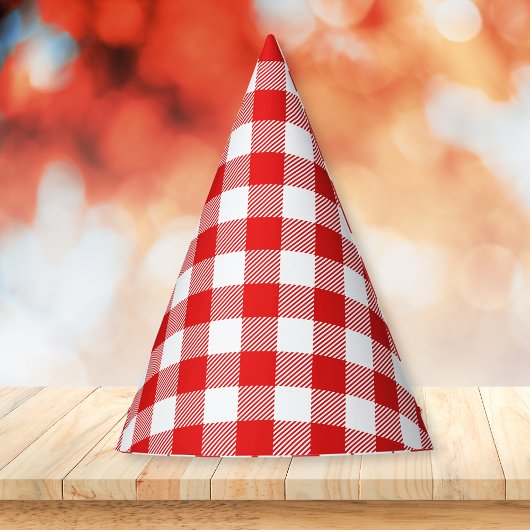 Red Gingham Kariert Pattern Partyhütchen