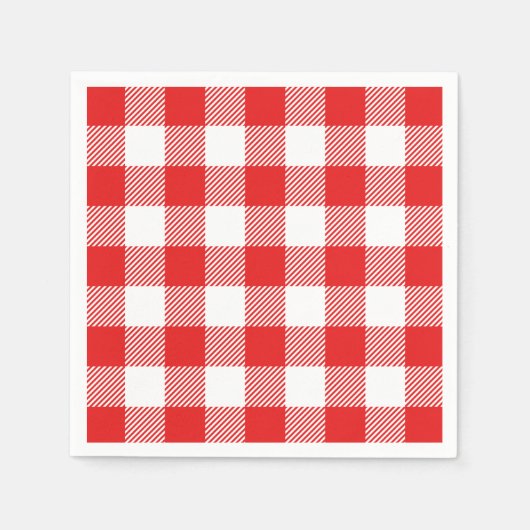 Red Gingham Kariert Pattern Serviette (Vorderseite)