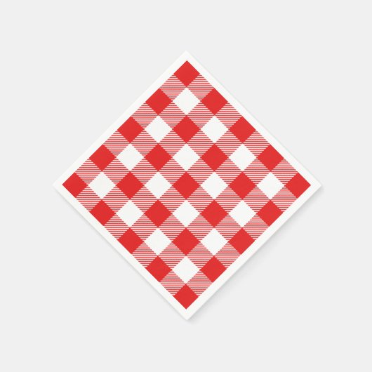 Red Gingham Kariert Pattern Serviette (Ecke)