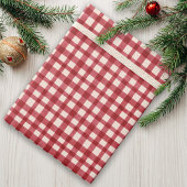 Red Gingham Kariert Traditionelles Minimales Weihn Geschenkpapier