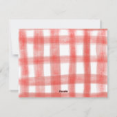 Red Gingham Kariert Watercolor Foto Weihnachten (Rückseite)