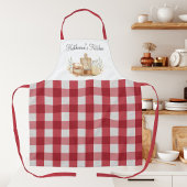 Red Gingham Kariertes Muster Backmaterial Schürze