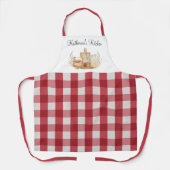 Red Gingham Kariertes Muster Backmaterial Schürze (Vorderseite)