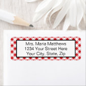 Red Gingham Karo Address Mailing Labels (Insitu)
