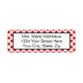 Red Gingham Karo Address Mailing Labels (Vorne)