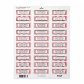 Red Gingham Karo Address Mailing Labels (Vorne)