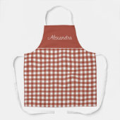 Red Gingham Karo Erwachsene Personalisierte Kochen Schürze (Vorderseite)