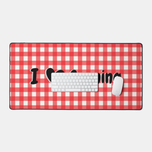 Red Gingham Karo I Heart Canning Jar Cooling Mat Schreibtischunterlage (Tastatur & Maus)
