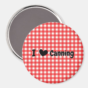 Red Gingham Karo I Heart Canning Kitchen Magnet