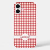 Red Gingham Karo Mit Monogramm Custom Case Mate (Rückseite)