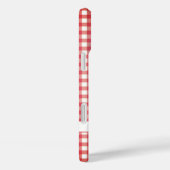 Red Gingham Karo Mit Monogramm Custom Case Mate (Rückseite / Rechts)