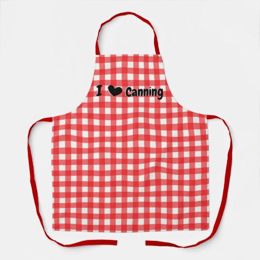 Red Gingham Karo Muster I Herzenssortierung Schürze (Vorderseite)