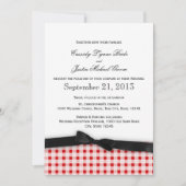 Red Gingham Karo Muster mit Ribbon Einladung (Vorderseite)