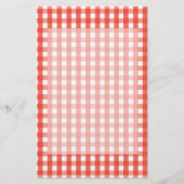 Red Gingham Karo Pattern Briefpapier (Vorderseite)