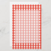 Red Gingham Karo Pattern Briefpapier (Vorne/Hinten)