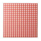 Red Gingham Karo Pattern Fliese (Vorderseite)