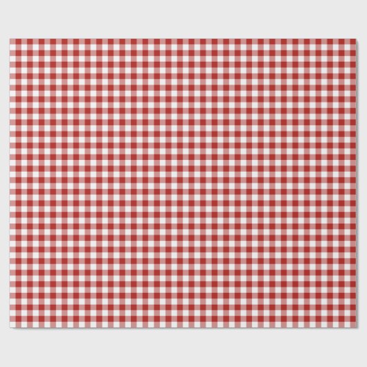 Red Gingham Karo Pattern Geschenkpapier (Flach)
