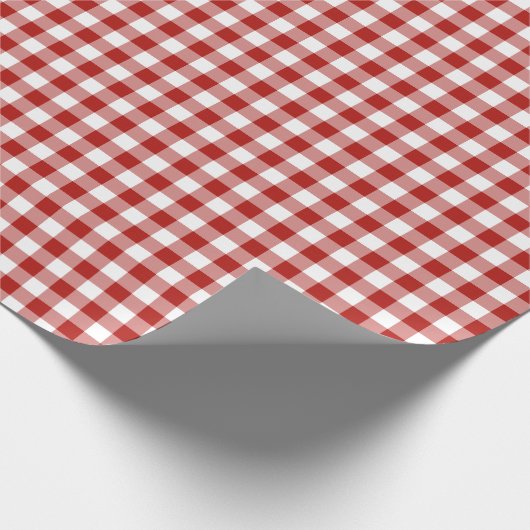 Red Gingham Karo Pattern Geschenkpapier (Ecke)