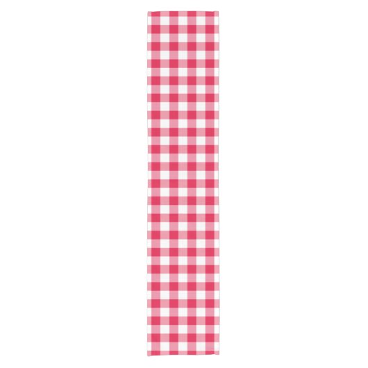 Red Gingham Karo Pattern Kurzer Tischläufer (Vorderseite)
