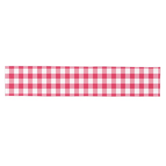 Red Gingham Karo Pattern Mittelgroßer Tischläufer (Horizontal)