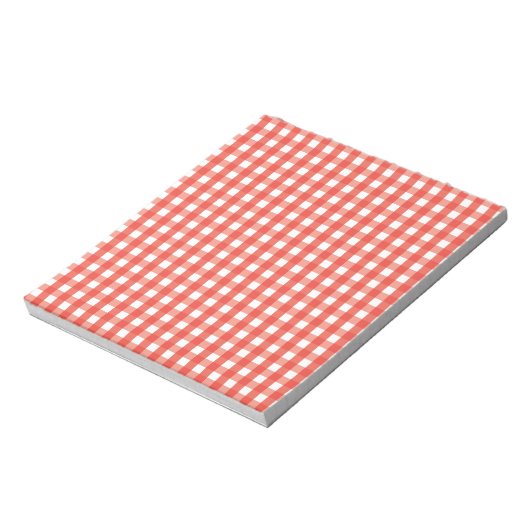 Red Gingham Karo Pattern Notizblock (Rotiert)