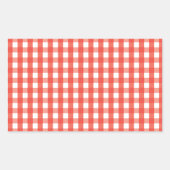 Red Gingham Karo Pattern Rechteckiger Aufkleber (Vorderseite)