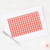 Red Gingham Karo Pattern Rechteckiger Aufkleber (Umschlag)