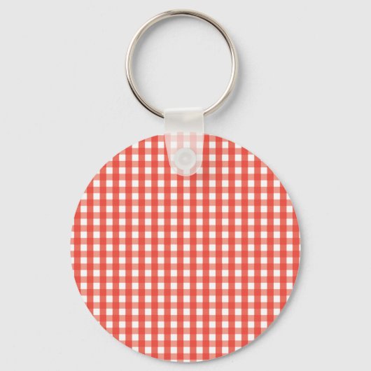 Red Gingham Karo Pattern Schlüsselanhänger (Vorderseite)