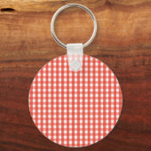Red Gingham Karo Pattern Schlüsselanhänger (Vorderseite)