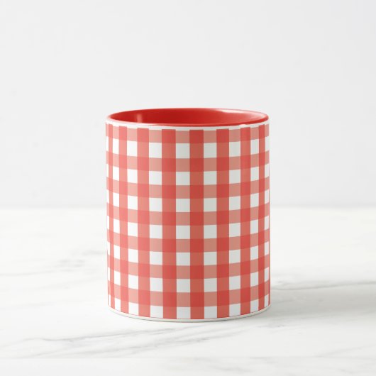 Red Gingham Karo Pattern Tasse (Zentrum)