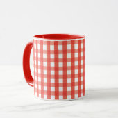 Red Gingham Karo Pattern Tasse (Vorderseite Links)