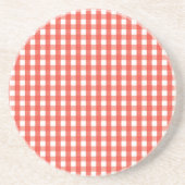 Red Gingham Karo Pattern Untersetzer (Vorne)