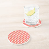 Red Gingham Karo Pattern Untersetzer (Seite)