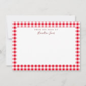 Red Gingham Karo Personal Stationery Vielen Dank Dankeskarte (Vorderseite)