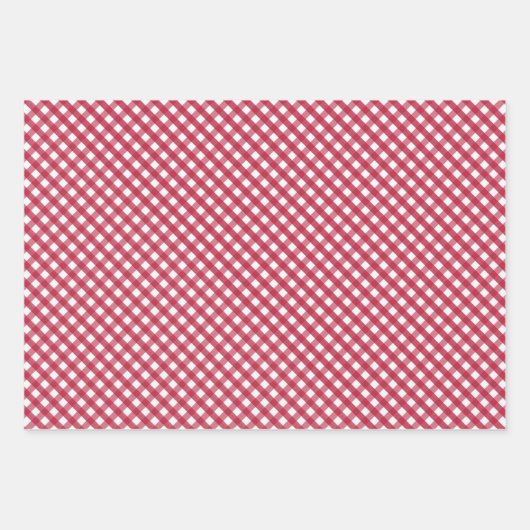 Red Gingham Karos Design Geschenkpapier Set (Vorderseite 3)