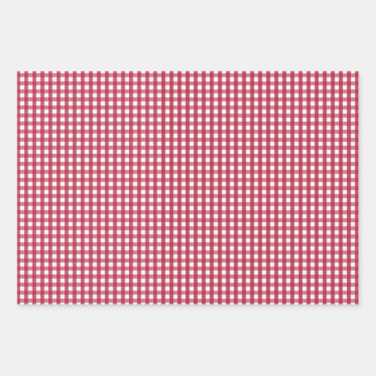 Red Gingham Karos Design Geschenkpapier Set (Vorderseite 2)