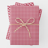 Red Gingham Karos Design Geschenkpapier Set (Beispiel)