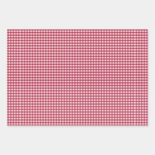 Red Gingham Karos Design Geschenkpapier Set (Vorderseite)
