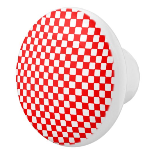 Red Gingham Karos Keramikknauf (Rechts)