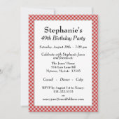 Red Gingham Karos Muster für Jeder Anlass Einladung (Vorderseite)
