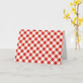 Red Gingham Karte (Gelbe Blume)