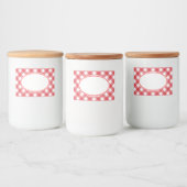 Red Gingham Kitchen Labels Lebensmitteletikett (Flaschen)