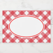 Red Gingham Kitchen Labels Lebensmitteletikett (Einzelnes Label)