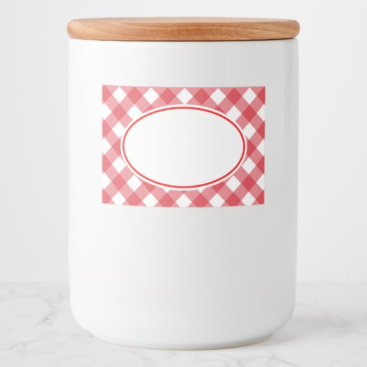 Red Gingham Kitchen Labels Lebensmitteletikett (Vorderseite)