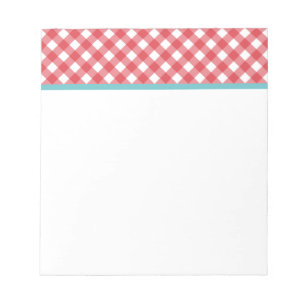 Red Gingham Kitchen Notepad Notizblock