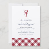 Red Gingham | Lobbake-Engagement-Partei Einladung (Vorderseite)